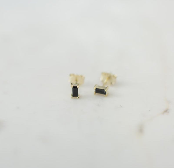 You Rock Rectangle Studs | Black - SOPHIE store