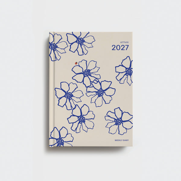 Lettuce 2027 Weekly Diary | Blue Flowers