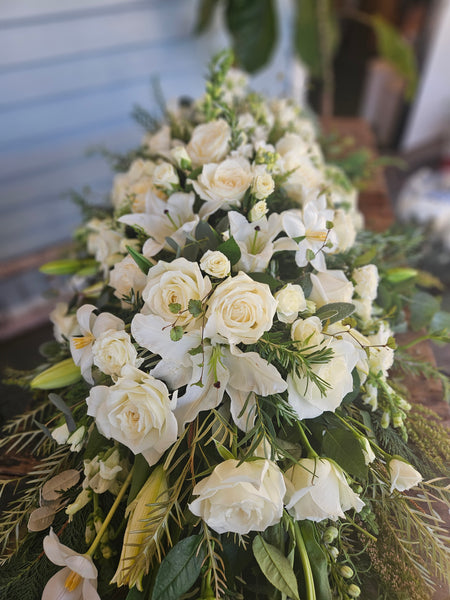 Casket Spray - Elegant White Tribute