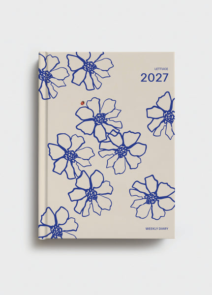 Lettuce 2027 Weekly Diary | Blue Flowers