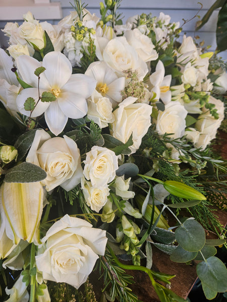 Casket Spray - Elegant White Tribute