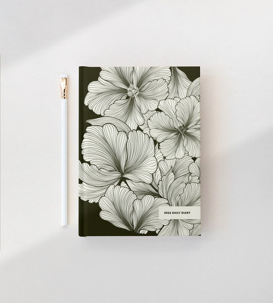 Olive Deco Daily Diary 2026 - Father Rabbit